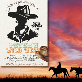 Boy Cowboy Verjaardagsuitnodiging, bewerkbaar Mijn Kaart