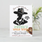 Boy Cowboy Verjaardagsuitnodiging, bewerkbaar Mijn Kaart (Staand voorkant)