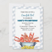 Boy Crawfish Boil verjaardagsuitnodiging Feestdagenkaart (Voorkant)