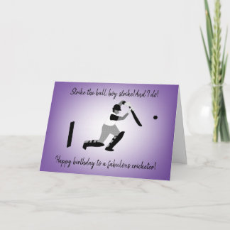 Boy Cricketer Verjaardag Kaart