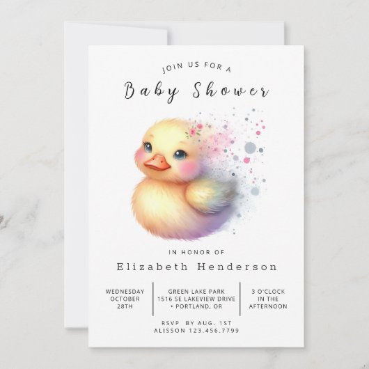 Boy Custom Duck Baby shower Kaart (Voorkant)