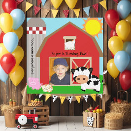 Boy Custom Foto Boerderij Verjaardagsuitnodigingen Kaart
