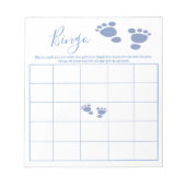 Boy Cute Baby Footprint Baby shower Bingo Notitieblok (Voorkant)