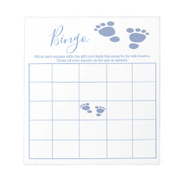 Boy Cute Baby Footprint Baby shower Bingo Notitieblok