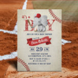 Boy Cute Elephant Baseball Baby shower Kaart<br><div class="desc">Boy Cute Elephant Baseball Baby Shower Invitations.</div>