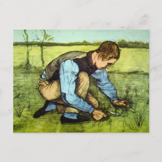 Boy Cutting Grass met Sickle door Vincent van Gogh Briefkaart (Voorkant)