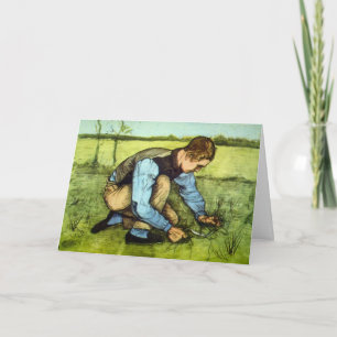 Boy Cutting Grass met Sickle door Vincent van Gogh Kaart