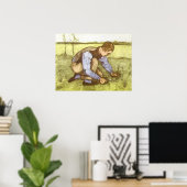 Boy Cutting Grass met Sickle door Vincent van Gogh Poster (Thuiskantoor)