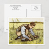 Boy Cutting Grass met Sickle, Vincent van Gogh Briefkaart (Voorkant / Achterkant)