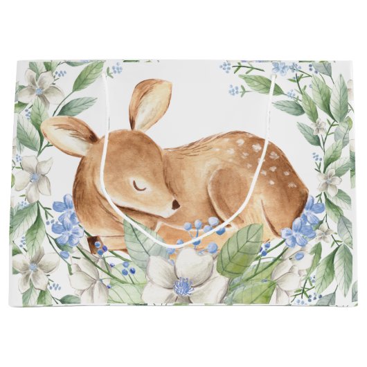 Boy Deer Baby shower Baby Gift Groot Cadeauzakje (Voorkant)