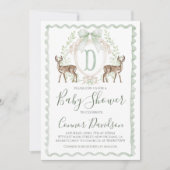 Boy Deer Baby shower Preppy Hunting Sage Green Kaart (Voorkant)