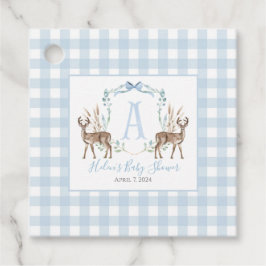 Boy Deer Blue Gingham Favoriet Tags Bedankjes Labels