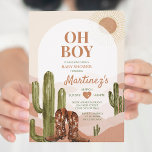 BOY Desert Texas baby shower zuidwestelijke cactus Kaart<br><div class="desc">Bewerkbare jongen Desert baby shower uitnodiging zuidwestelijke cactus woestijn genderneutraal,  warm aardse toon Meisje Texas baby shower</div>