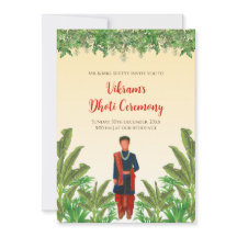 Boy Dhoti ceremonie uitnodiging Pancha Kattu uitno