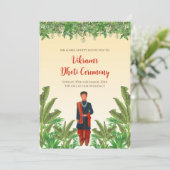 Boy Dhoti ceremonie uitnodiging Pancha Kattu uitno (Staand voorkant)