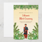 Boy Dhoti ceremonie uitnodiging Pancha Kattu uitno (Voorkant / Achterkant)