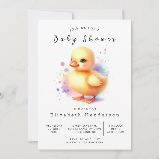 Boy Digital Duck Baby shower Kaart (Voorkant)