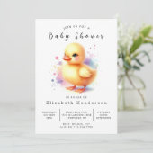 Boy Digital Duck Baby shower Kaart (Staand voorkant)