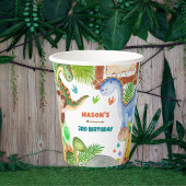 Boy Dinosaur 3rd Birthday Party  Papieren Bekers