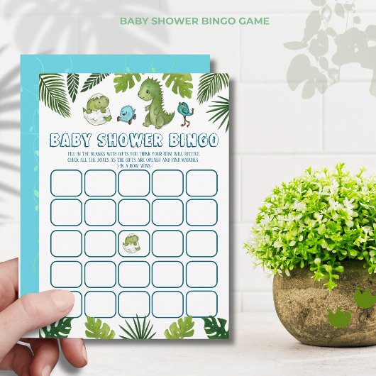 Boy Dinosaur Baby shower Bingo Game - Cadeauopenin Kaart