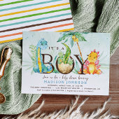 Boy Dinosaur Baby shower Invitation Kaart