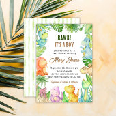 Boy Dinosaur Baby shower Kaart