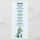 Boy Dinosaur Baby shower Menu (Achterkant)