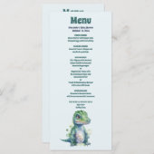 Boy Dinosaur Baby shower Menu (Voorkant / Achterkant)