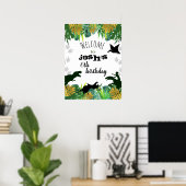 Boy Dinosaur Birthday Welkomstteken Poster (Thuiskantoor)
