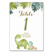 Boy Dinosaur Modern Table Number Party Kaart (Voorkant)