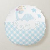 Boy Dinosaur Slapend Sierkussen Rond Kussen (Voorkant)