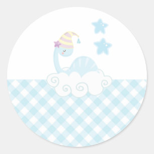 Boy Dinosaur Slapeping Ronde Sticker