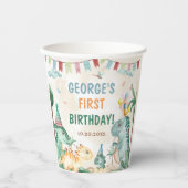 Boy Dinosaurs eerste verjaardagsfeestje Papieren Bekers (Voorkant)