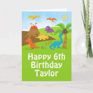 Boy Dinosaurs Happy Birthday Card Kaart