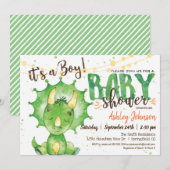 Boy Dinosuar Baby shower uitnodiging (Voorkant / Achterkant)