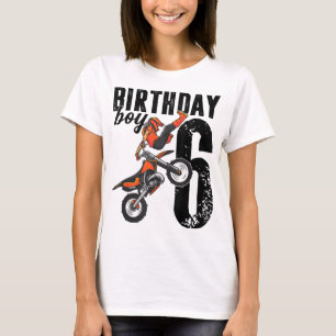 Boy Dirt Bike 6th Birthday Party Motocross 6 jaar T-shirt