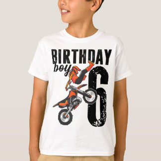 Boy Dirt Bike 6th Birthday Party Motocross 6 jaar T-shirt