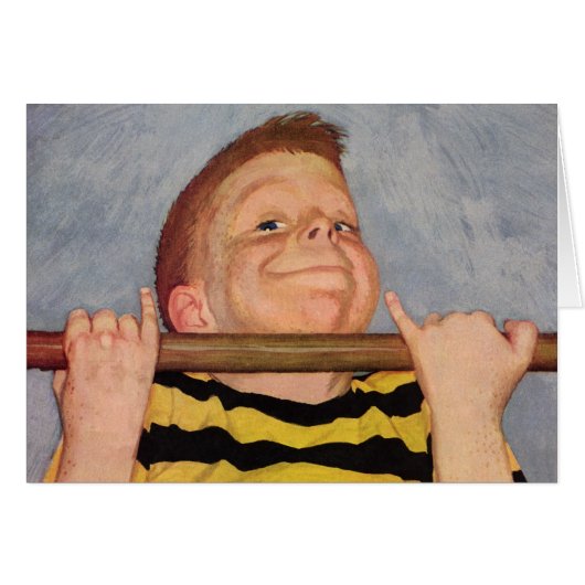  Boy Doen Chin Ups, Fitness en Oefening (Voorkant Horizontaal)