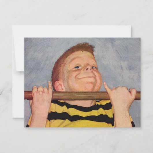 Boy Doen Chin Ups, Fitness en Oefening (Voorkant)