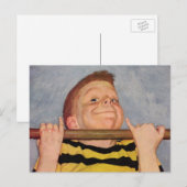 Boy Doen Chin Ups, Fitness en Oefening Briefkaart (Voorkant / Achterkant)