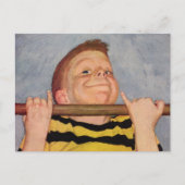  Boy Doen Chin Ups, Fitness en Oefening Briefkaart (Voorkant)