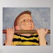  Boy Doen Chin Ups, Fitness en Oefening Poster (Voorkant)