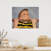  Boy Doen Chin Ups, Fitness en Oefening Poster (Keuken)