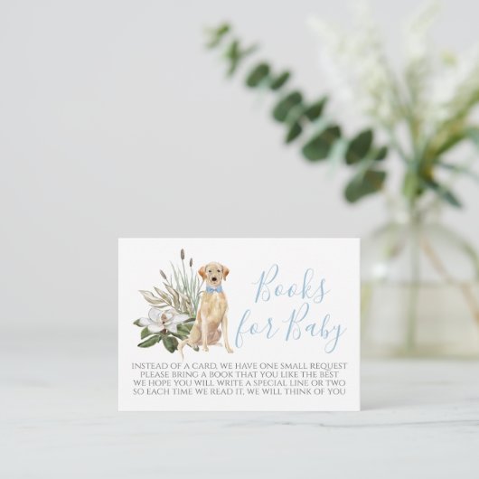 Boy Dog Baby shower Boek Aanvraag Kaart (Staand voorkant)