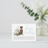 Boy Dog Baby Shower Book Request Card Informatiekaartje (Staand voorkant)