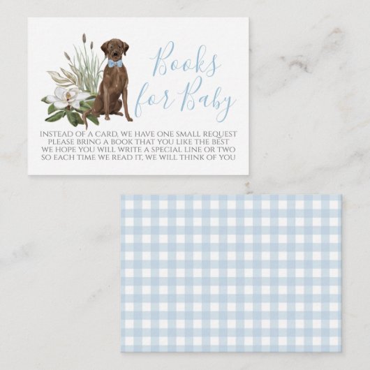 Boy Dog Baby Shower Book Request Card Informatiekaartje (Voorkant / Achterkant)