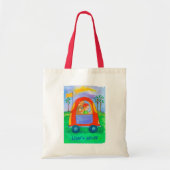 Boy Dog Car Aangepaste naam Tote Bag (Voorkant)