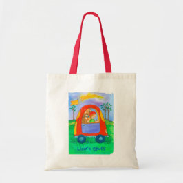 Boy Dog Car Aangepaste naam Tote Bag