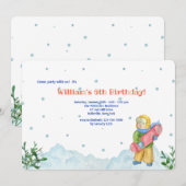 Boy Doing Winter Sports Uitnodiging (Voorkant / Achterkant)