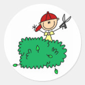 Boy Doing Yardwork Sticker (Voorkant)
